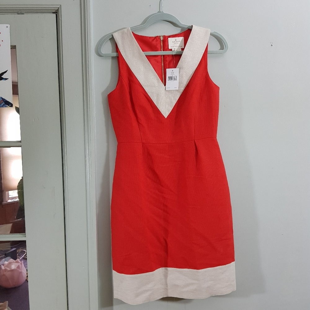 Red & white cocktail dress
